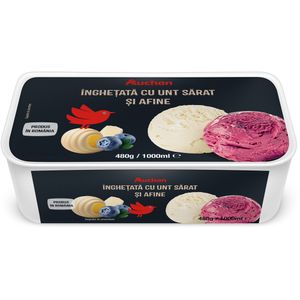 Inghetata cu unt sarat si afine Auchan, 480 g