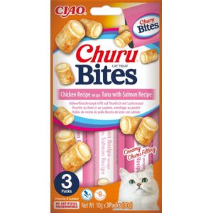 Recompense pentru pisici Inaba Churu Bites, ton si somon, 30 g