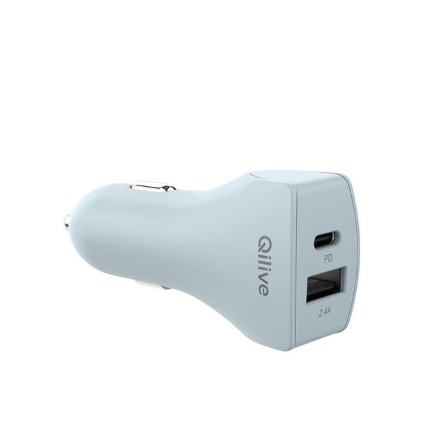 incarcator-auto-qilive-usb-a-usb-c-albastru-deschis