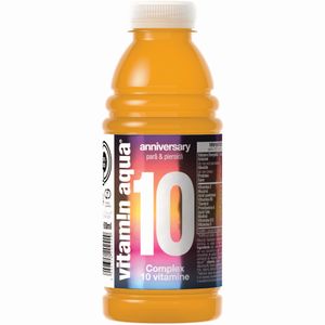 Apa aromatizata cu suc de para si piersica Vitamin Aqua 10 vitamine, 0.6 l