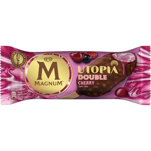 Inghetata pe bat cu cirese Magnum Utopia Double Cherry, 85 ml
