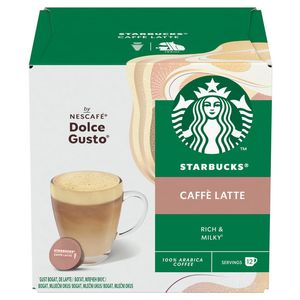 Capsule cafea Starbucks Caffe Latte, compatibile Dolce Gusto, 12 capsule