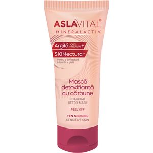 Masca detoxifianta cu carbune pentru ten sensibil Aslavital Mineralactiv, 100 ml