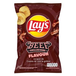 Chipsuri cu gust de coaste de vita la gratar Lay's, 125 g