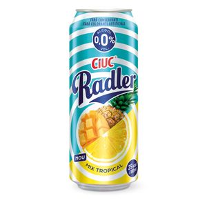 Bere blonda fara alcool Ciuc Radler Mix Tropical, doza, 0.5 l