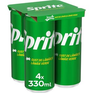 Bautura carbogazoasa cu aroma de lamaie si lamaie verde Sprite, doza, 4 x 0.33 l