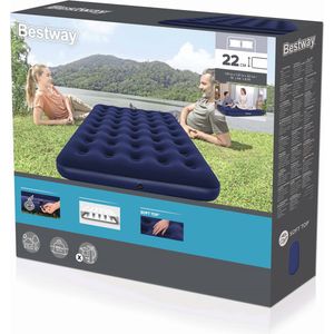 Saltea gonflabila dubla Bestway, 191 x 137 x 22 cm, albastru