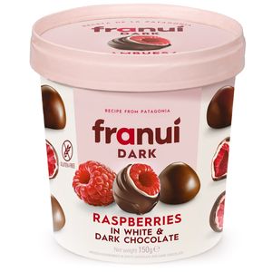 Zmeura in ciocolata alba si ciocolata amaruie Franuí, 150 g