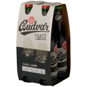Bere neagra Budweiser Budvar Dark Lager, 4 x 0.33 l
