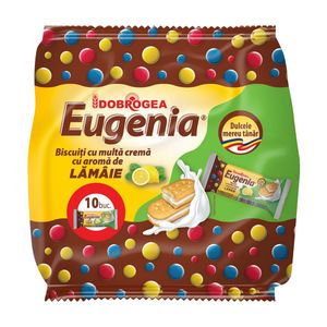 Biscuiti cu crema cu aroma de lamaie Dobrogea Eugenia, 10 bucati, 360 g