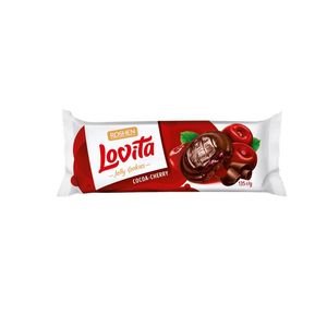 Biscuiti cu umplutura de jeleu cu aroma de cirese Lovita, 135 g