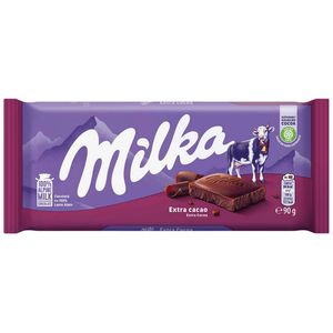 Ciocolata cu lapte si extra cacao Milka, 90 g