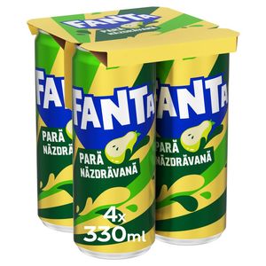 Bautura carbogazoasa cu suc de pere Fanta Para Nazdravana, doza, 4 x 0.33 l