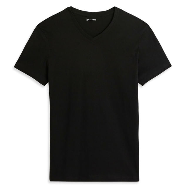 tricou-pentru-barbati-inextenso-decolteu-in-v-bumbac-negru-marimea-xl