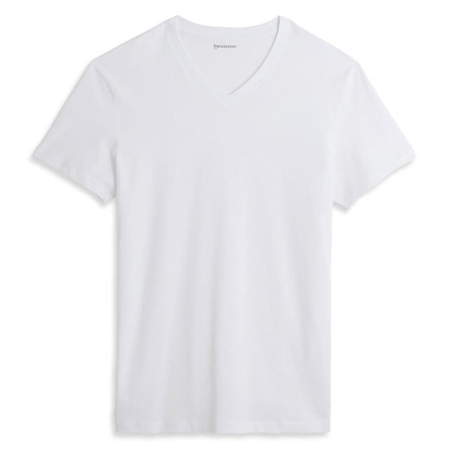tricou-pentru-barbati-inextenso-decolteu-in-v-bumbac-alb-marimea-s