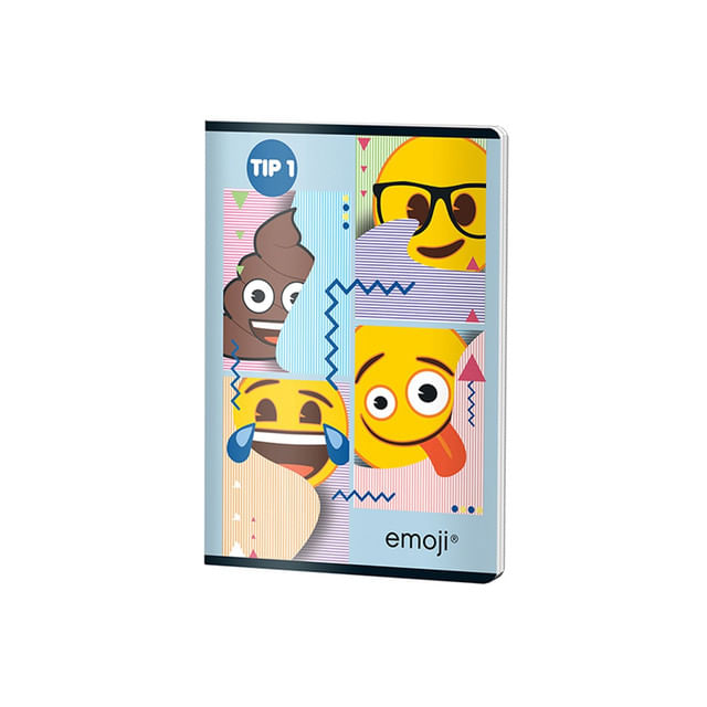 Caiet pentru incepatori Tip 1, format A5, 24 file, model Emoji