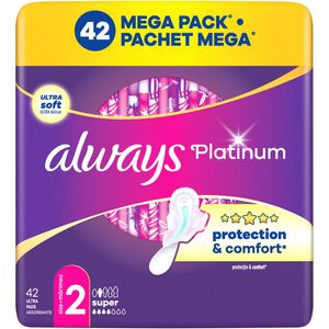 Absorbante Always Platinum Mega Pack, marimea 2, 42 bucati