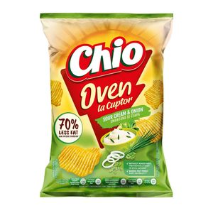 Chipsuri rumenite la cuptor cu gust de smantana si ceapa Chio Oven, 100 g