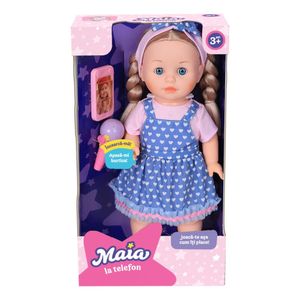 Papusa Maia la telefon, interactiva, vorbeste, canta, 40 cm, Multicolor
