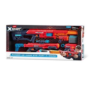 Blaster X-Shot – Pachet Combo cu Ranger X8, Hawk Eye, Fury 4, Micro si 24 proiectile