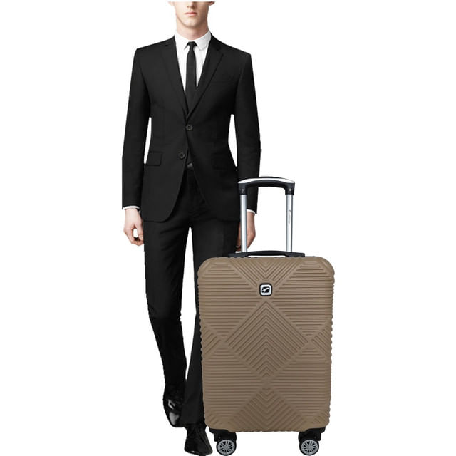 Troler Airport Ethnic, din ABS, S, 34 x 55 x 20 cm, moka