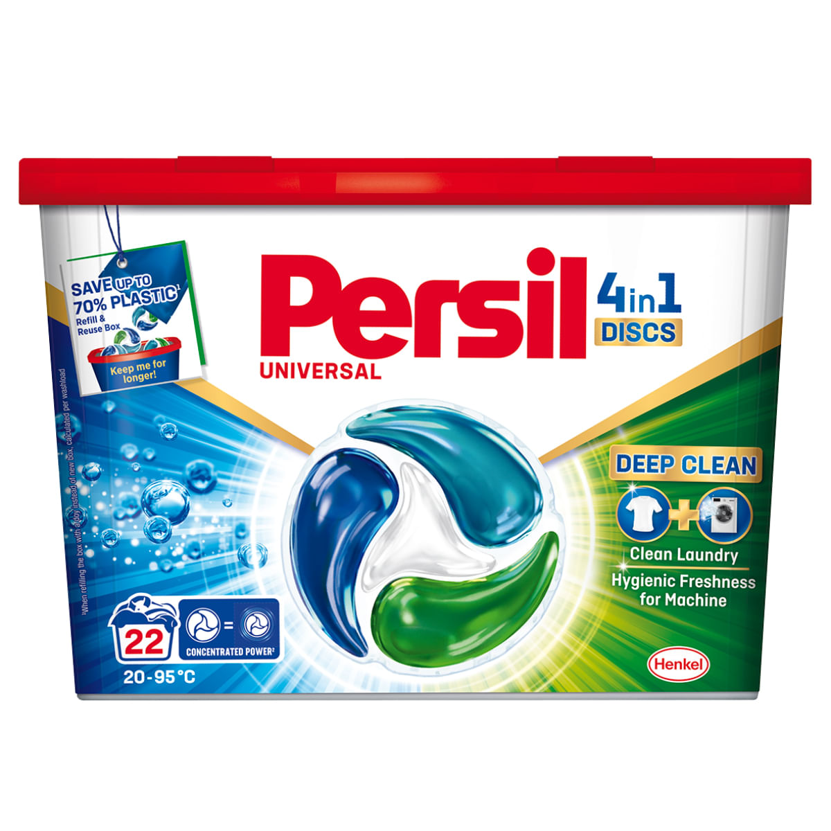 Detergent capsule pentru rufe Persil Universal 4 in 1 Discs, 22 spalari