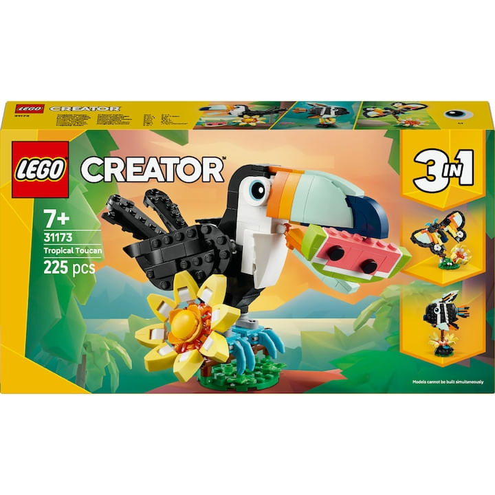 LEGO Creator 3 in 1 - Animale salbatice: Tucan tropical 31173, 225 piese