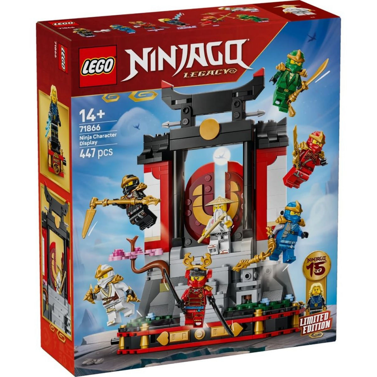 LEGO NINJAGO - Model pentru etalare cu personaje ninja la a 15-a aniversare 71866, 447 piese