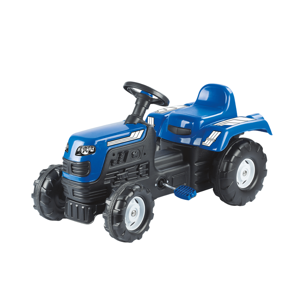 Tractor cu pedale Dolu, 81.5 x 45 x 52 cm, albastru