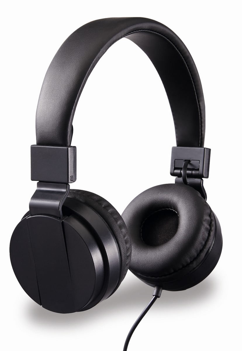 Casti cu fir on ear Pouce, pliabile, mufa Jack 3.5 mm, negru