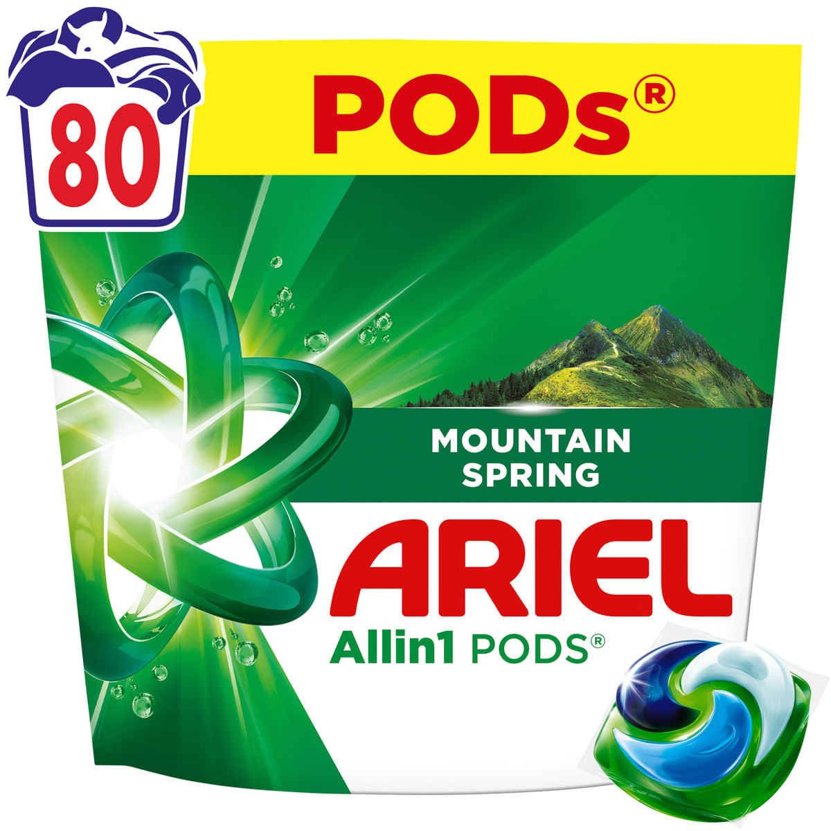 Detergent capsule pentru rufe Ariel All in 1 Pods Mountain Spring, 80 spalari