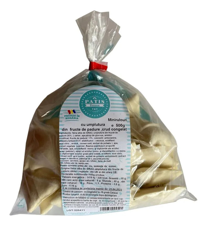 Minirulouri cu umplutura din fructe de padure, crud congelat Patis Baked Goods, 500 g