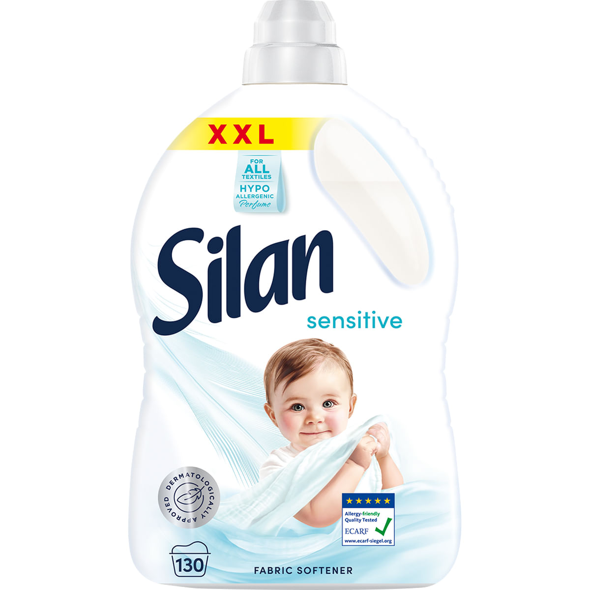 Balsam de rufe Silan Sensitive, 130 spalari, 2.86 l
