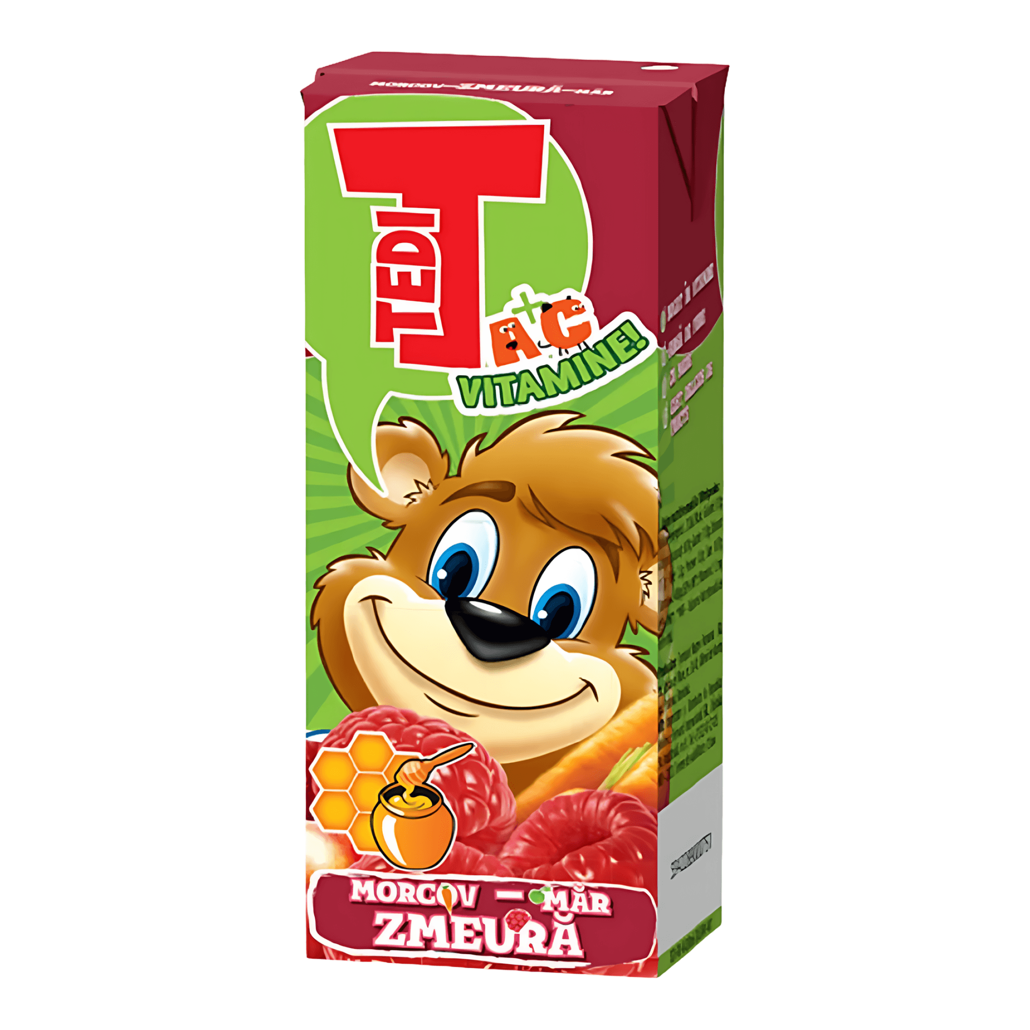 Nectar cu morcov, mar  si zmeura Tedi, 0.2 l