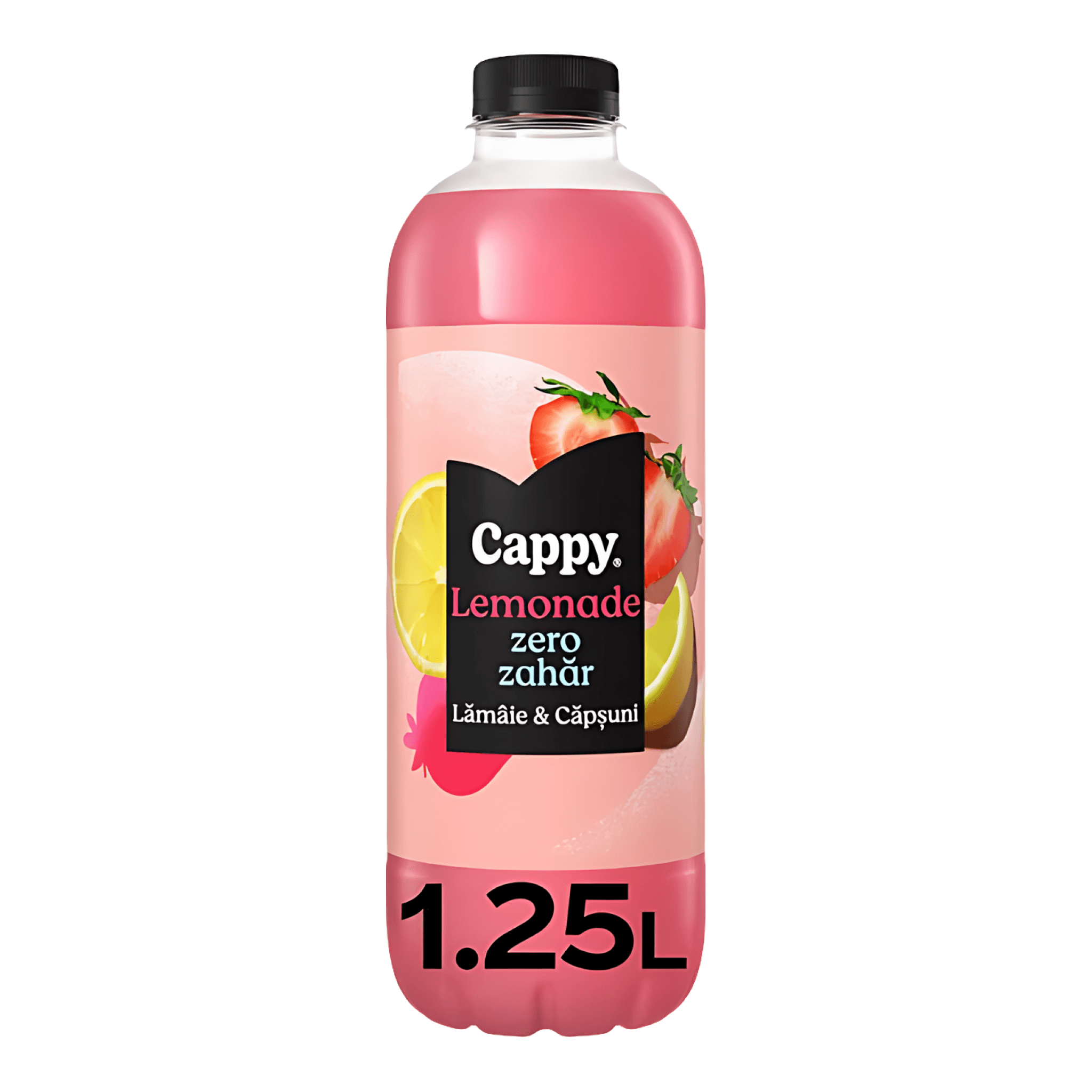 Bautura necarbogazoasa Cappy Lemonade Zero Zahar Lamaie si Capsuni, 1.25 l