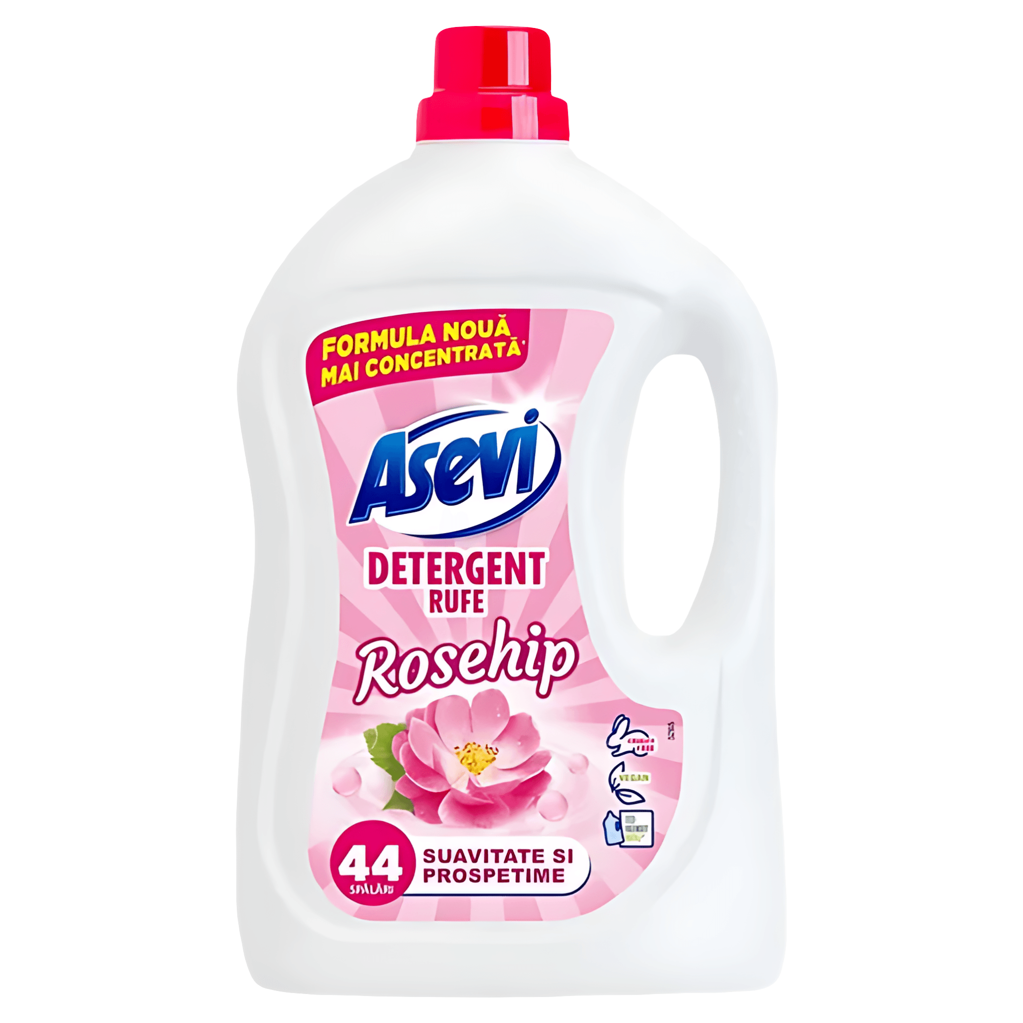 Detergent lichid pentru rufe Asevi Rosehip, 44 spalari, 2.4 l