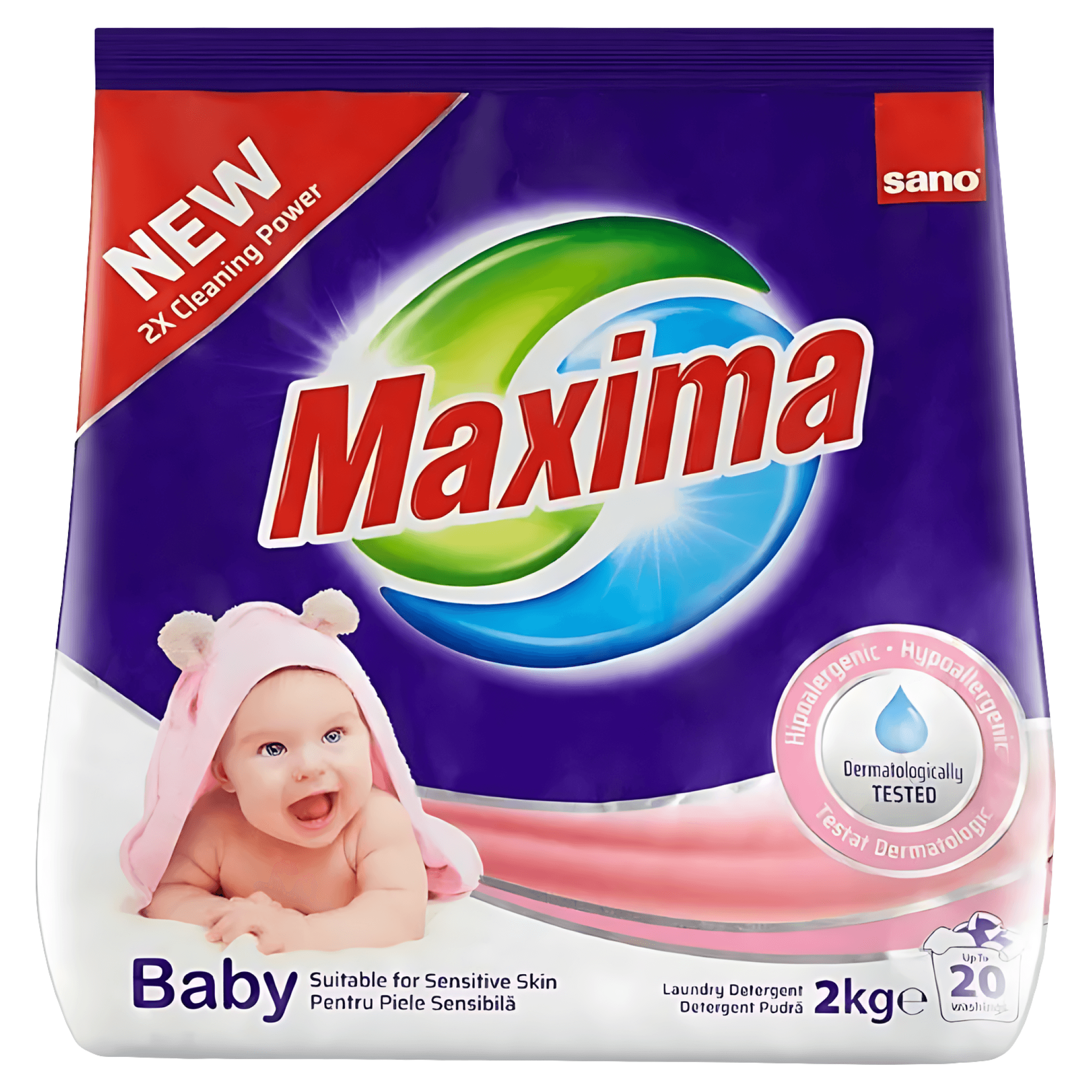 Detergent pudra Sano Maxima Baby, 20 spalari, 2 kg