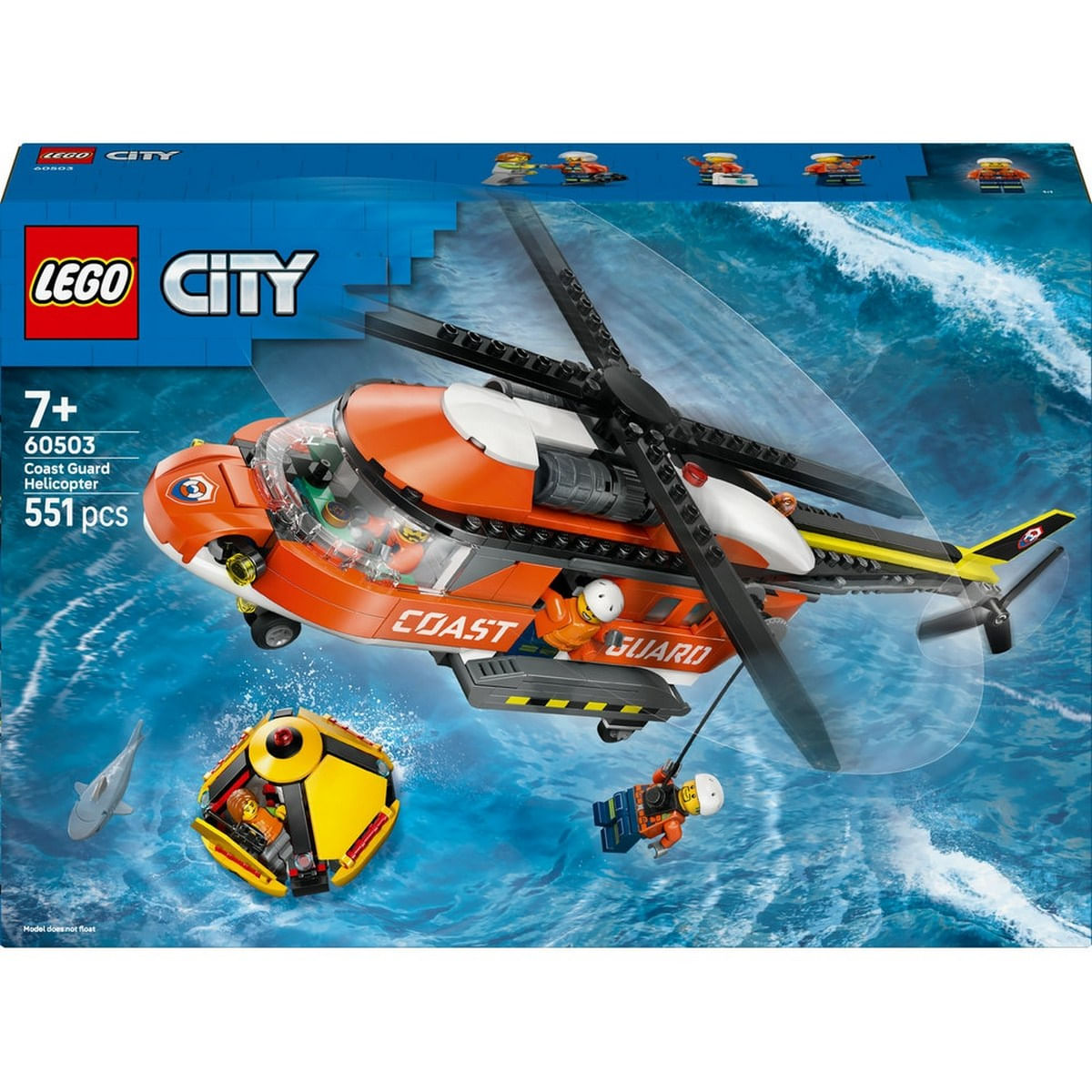 Set LEGO City Elicopter al Pazei de Coasta 60503, 7 ani+, 551 piese