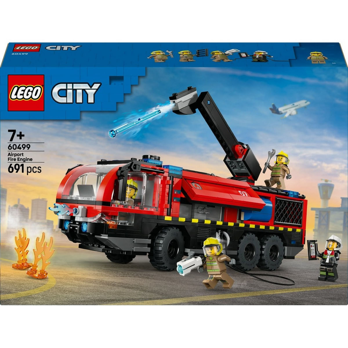 Set LEGO City Autospeciala de pompieri la aeroport 60499, 7 ani+, 691 piese