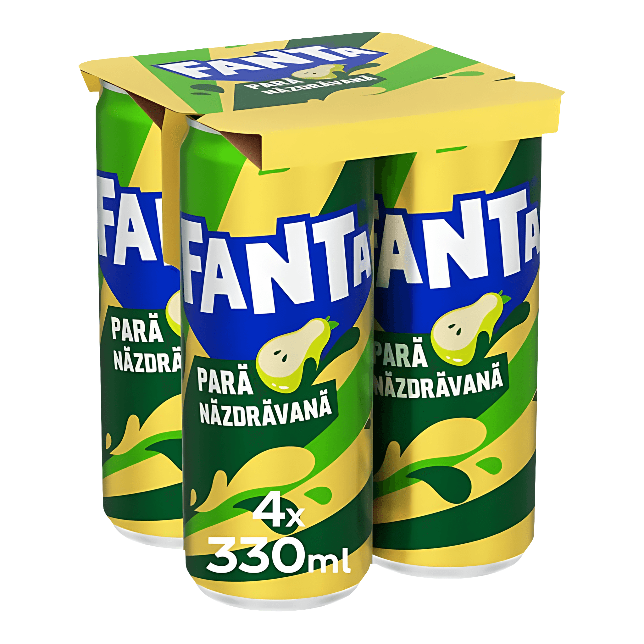 Bautura carbogazoasa cu suc de pere Fanta Para Nazdravana, doza, 4 x 0.33 l