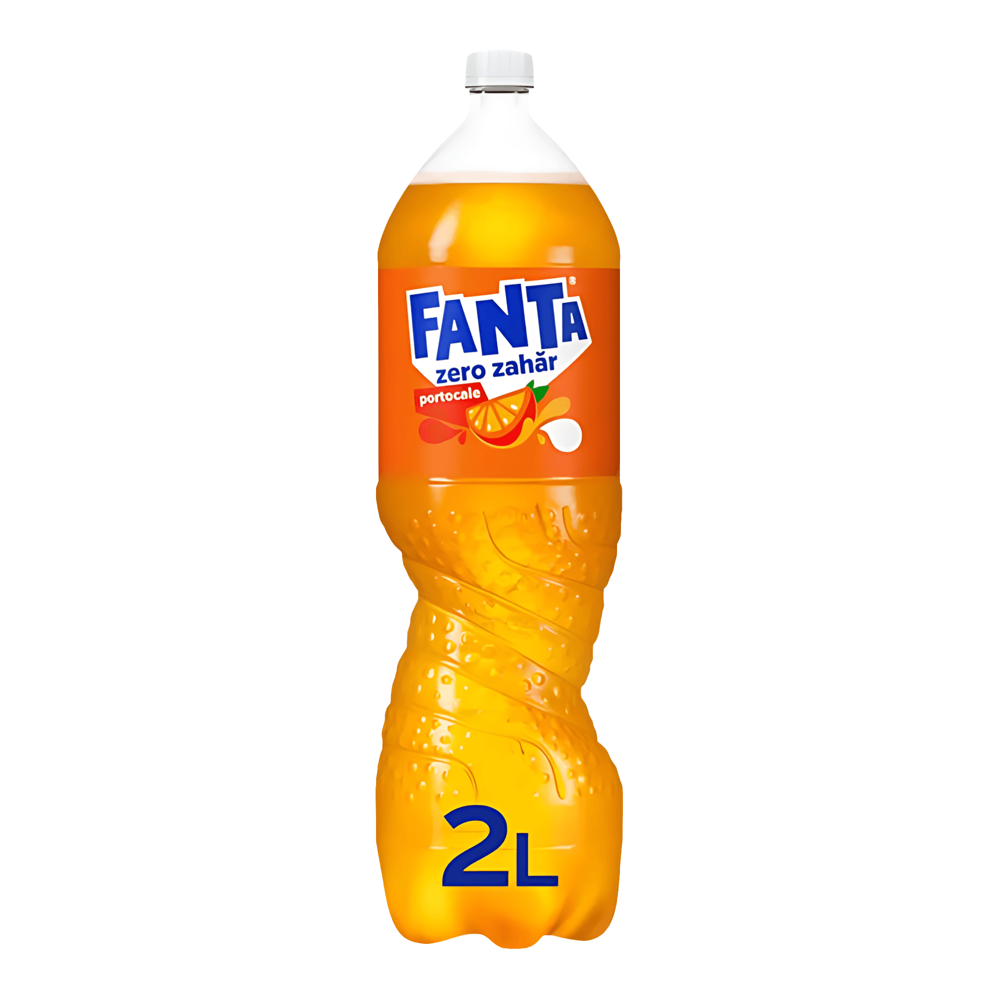 Bautura carbogazoasa Fanta Portocale Zero Zahar, 2 l