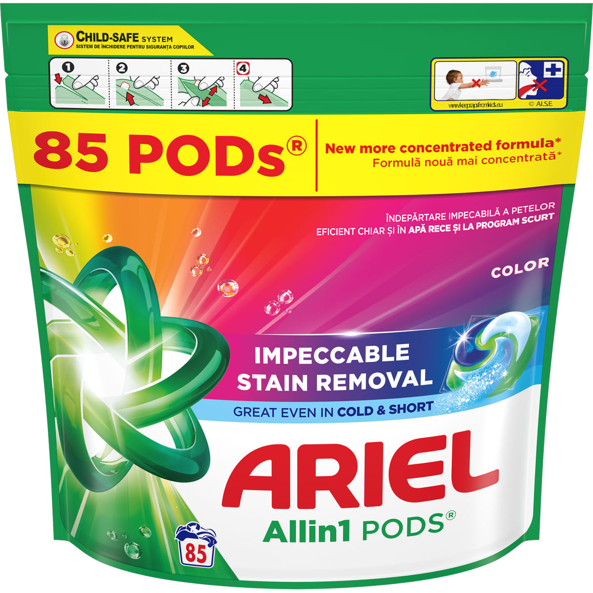 Detergent capsule pentru rufe Ariel All in 1 Pods Color, 85 spalari
