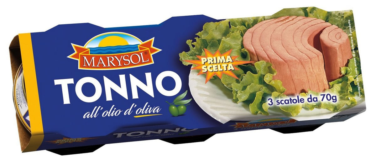 Ton bucati in ulei de masline Marysol, 3 x 70 g