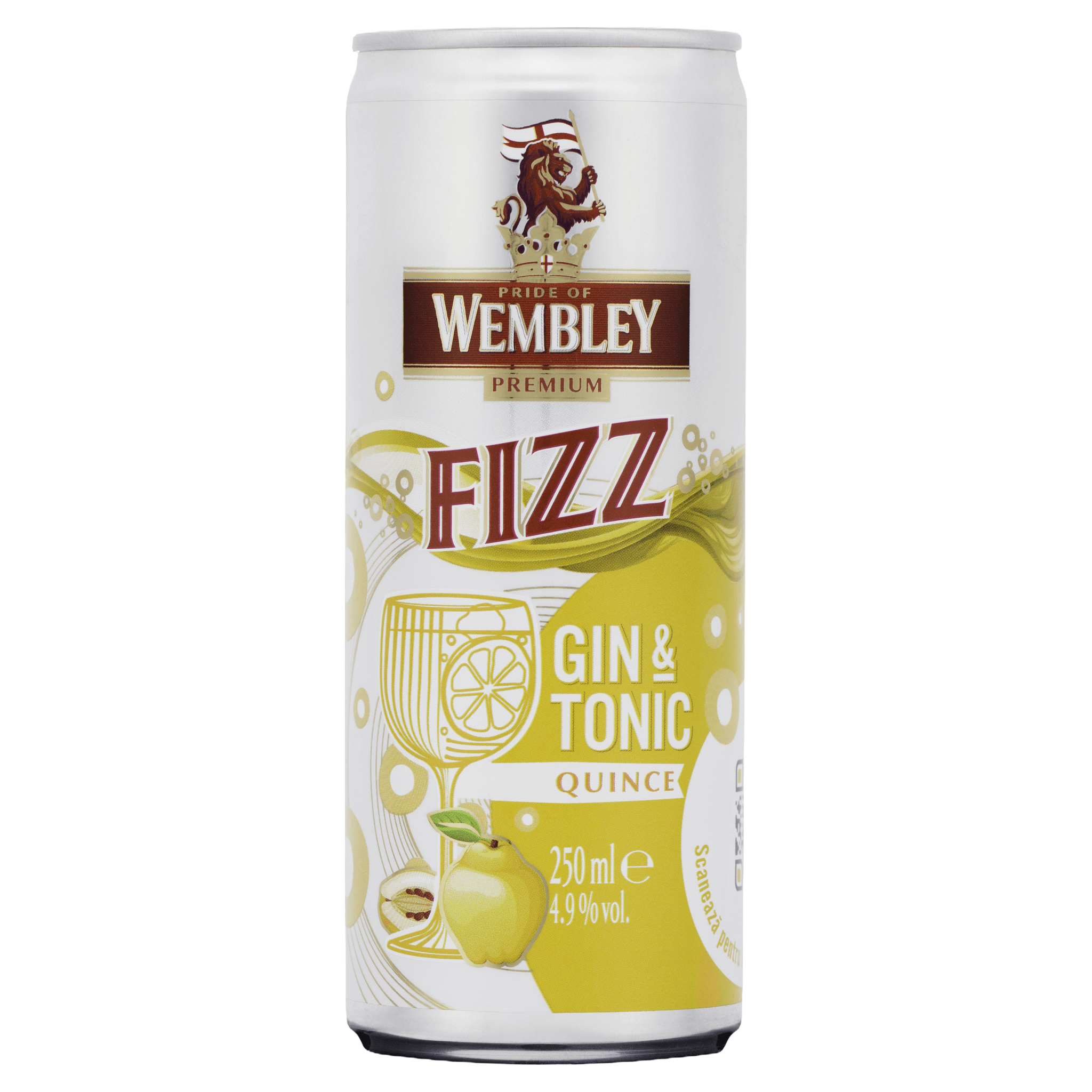 Cocktail cu aroma de gutuie Wembley Fizz Gin & Tonic Quince, 0.25 l