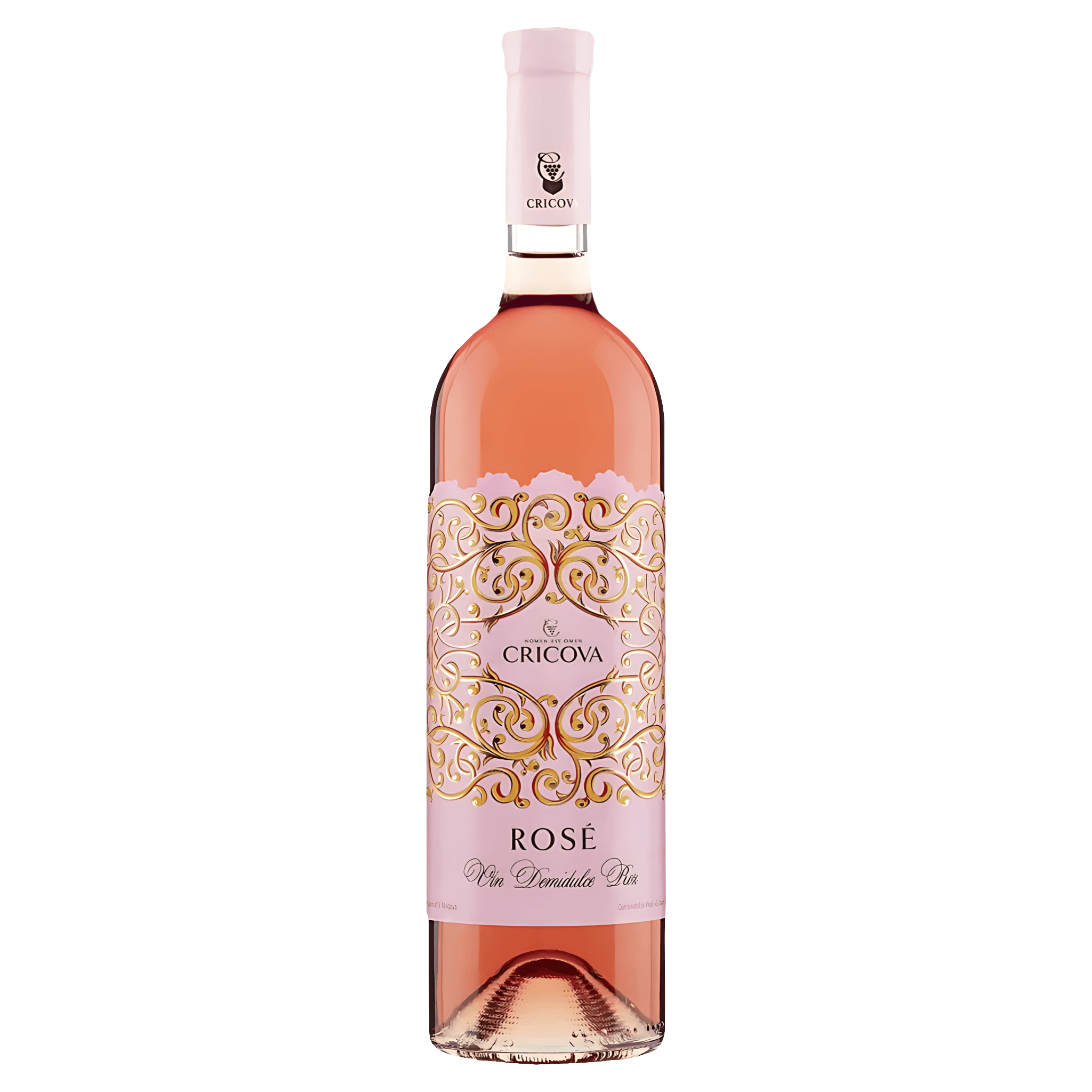 Vin rose demidulce Cricova Ornament, alcool 12%, 0.75 l