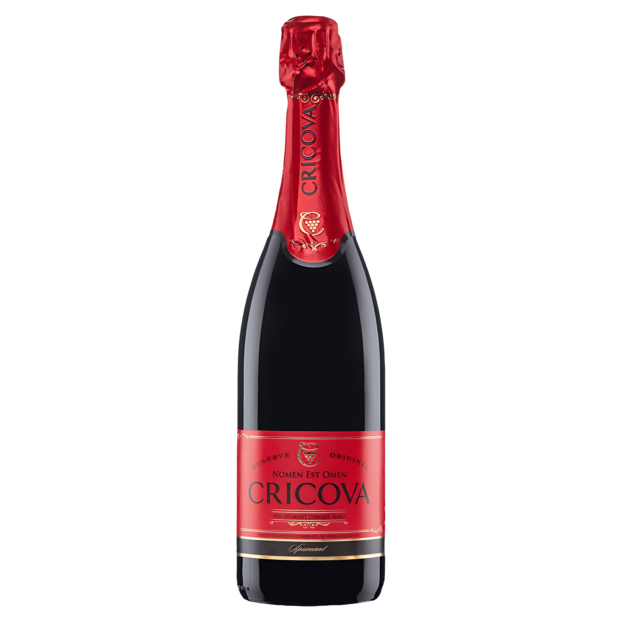 Vin spumant rosu demisec Cricova Traditional, alcool 13%, 0.75 l