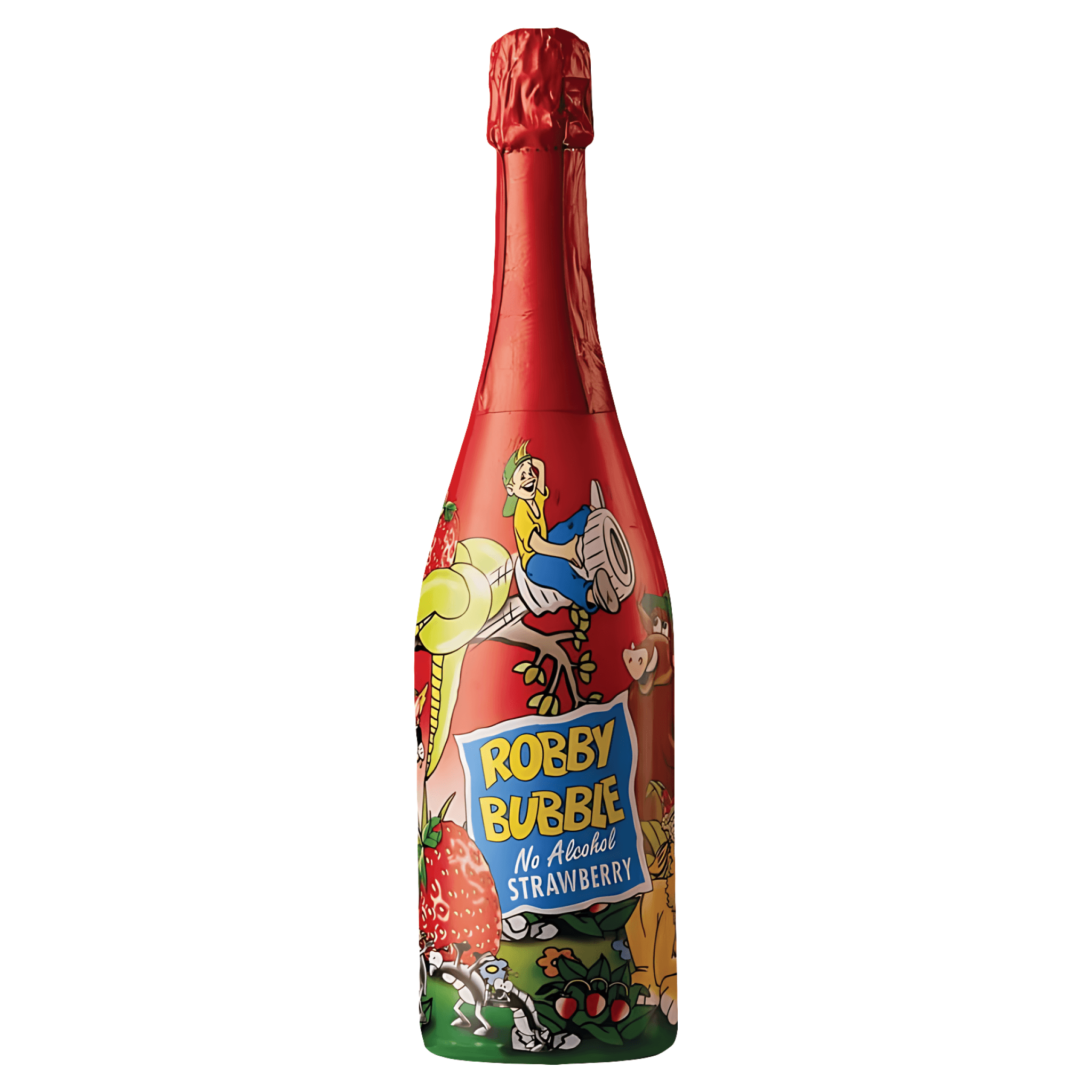 Bautura carbogazoasa cu aroma de capsuni Robby Bubble, 0.75 l