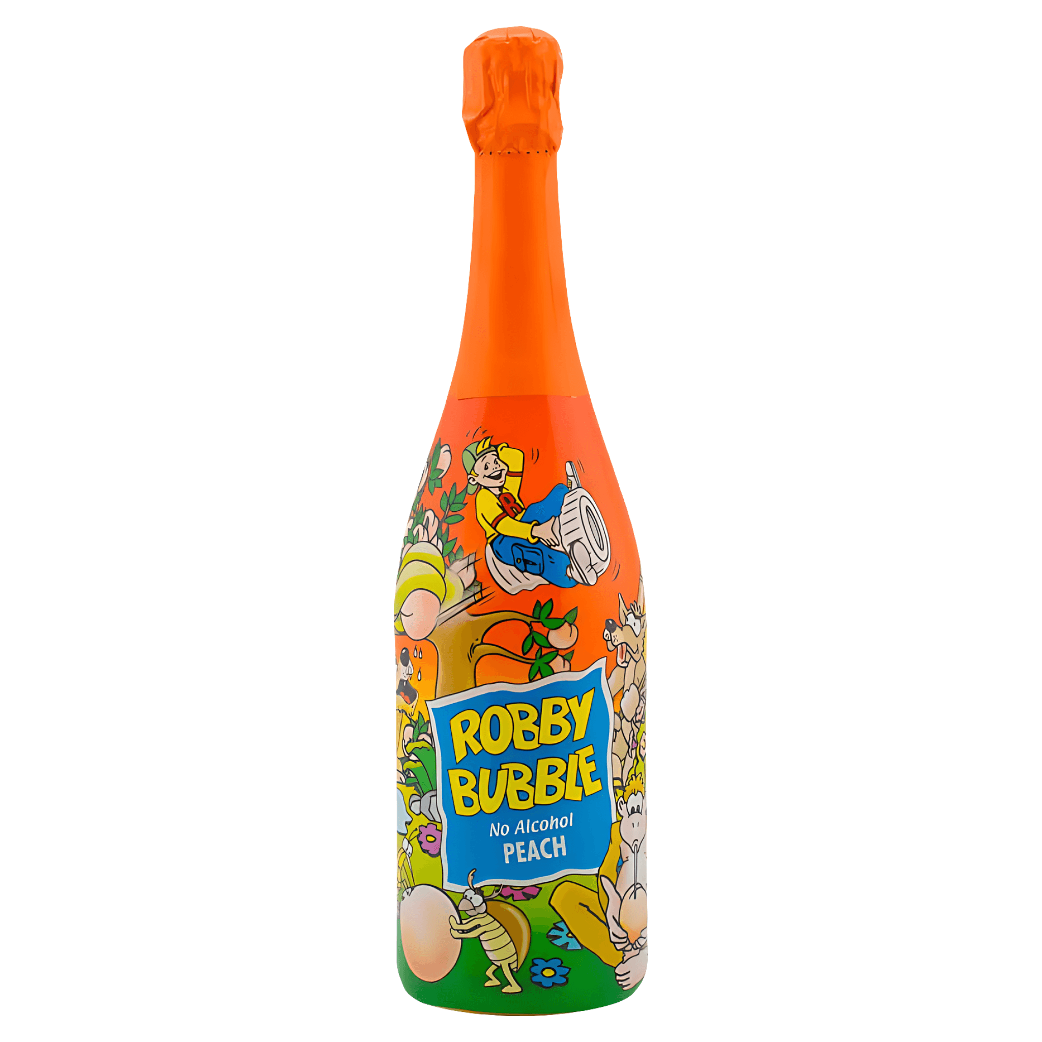 Bautura carbogazoasa cu aroma de piersici Robby Bubble, 0.75 l