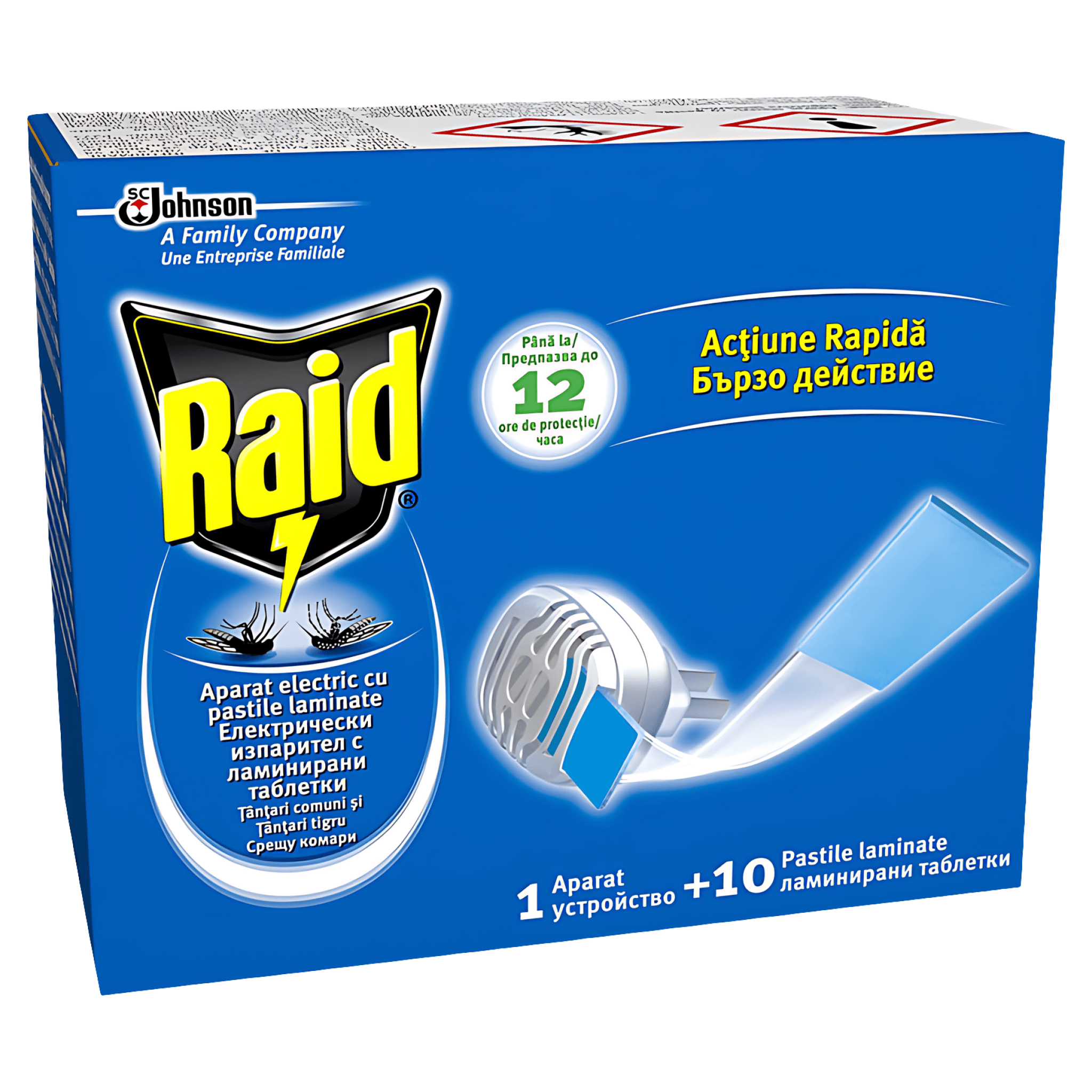 Aparat electric Raid anti-tantari cu pastile laminate, 10 bucati
