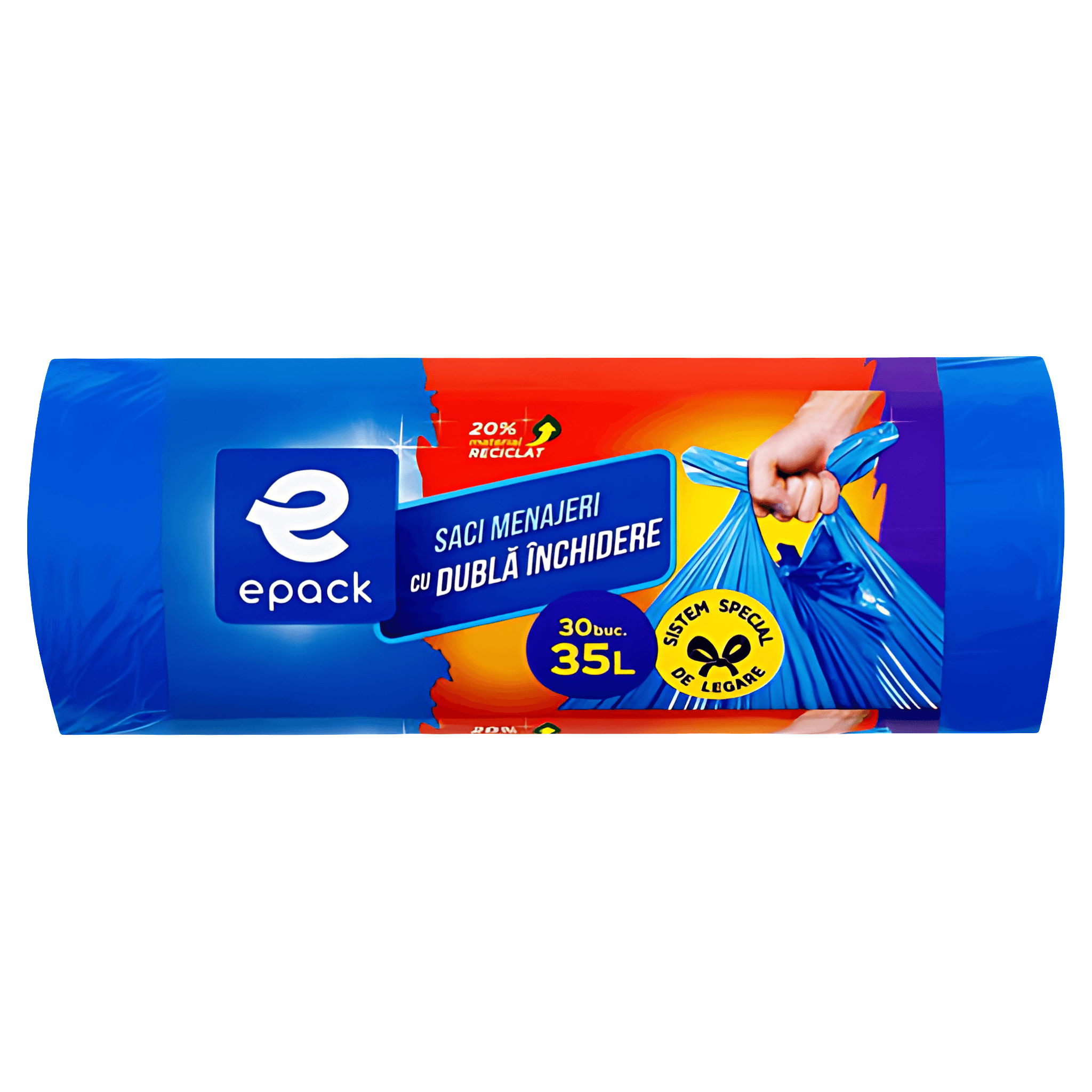Saci menajeri cu dubla inchidere Epack, 35 l, 30 bucati